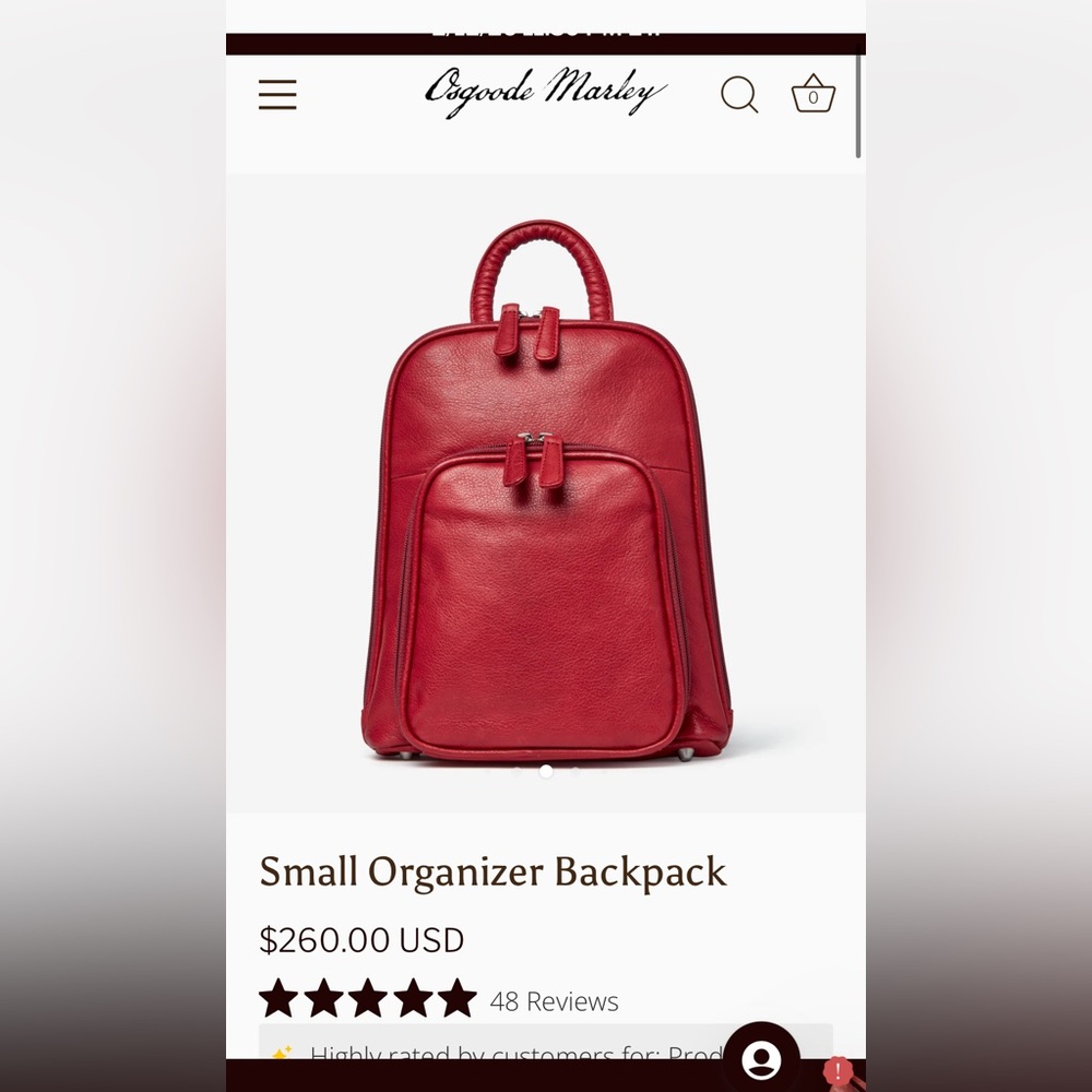 Chic Red Leather Backpack - image 1
